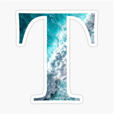 "Letter T Blue Ocean Waves Alphabet Greek Tau" Sticker for Sale by Soursoul99 | Redbubble