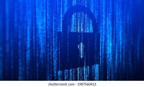 Blue Cyber Security Background Matrix Technology Stock Illustration ...