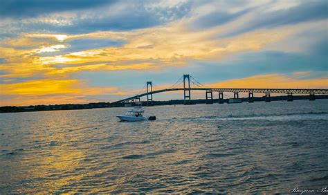 Newport Bridge during Sunset Photograph by Ranjana Pai - Fine Art America