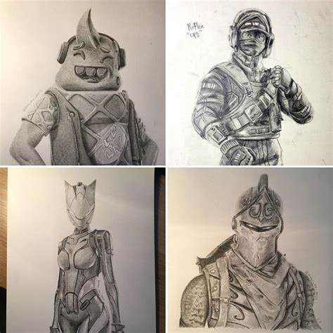 Fortnite skins drawing Fortnite art draw drawing pencil paper | Drawing ...