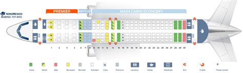 Seat Map and Seating Chart Aeromexico Boeing 737 800