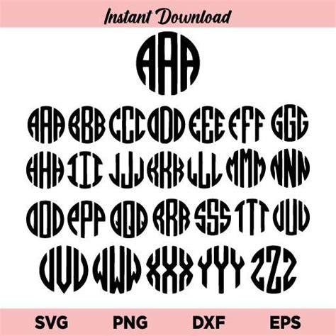 Circle Monogram Letters SVG, Circle Monogram SVG, Round Circle Alphabet SVG, Round Monogram SVG ...