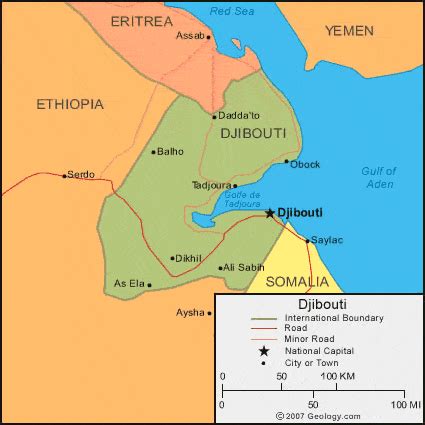 Djibouti Map and Satellite Image