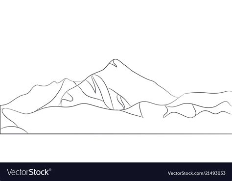 Landscape mountains lines Royalty Free Vector Image