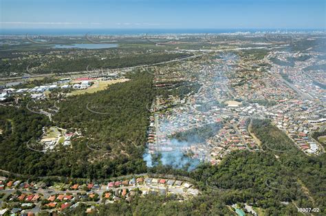 Hazard Reduction Fire at Oxenford QLD Aerial Photography