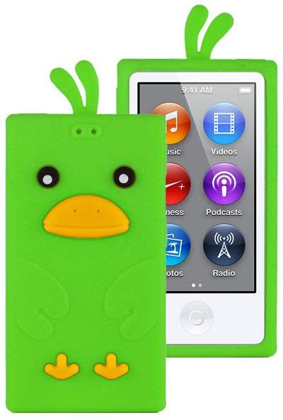 HHI Silicone Skin Case for iPod Nano 7th Generation - Green Funky Duck ...