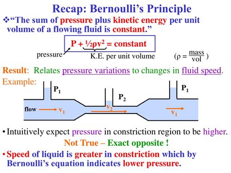 PPT - Recap: Bernoulli’s Principle PowerPoint Presentation, free ...