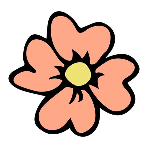 Imágenes prediseñadas de flores simples Doodle floral dibujado a mano ...