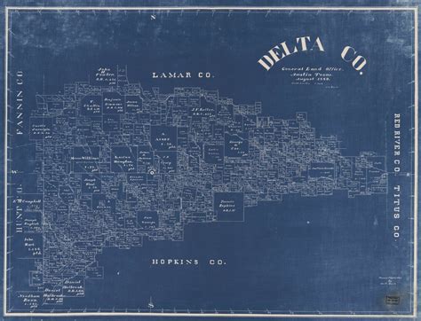 18" x 24" 1932 Map of Delta County Texas - Art Posters