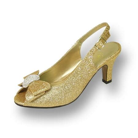 Floral - FLORAL Emely Women's Wide Width Evening Dress Shoes for Wedding, Prom, Dinner GOLD 5.5 ...