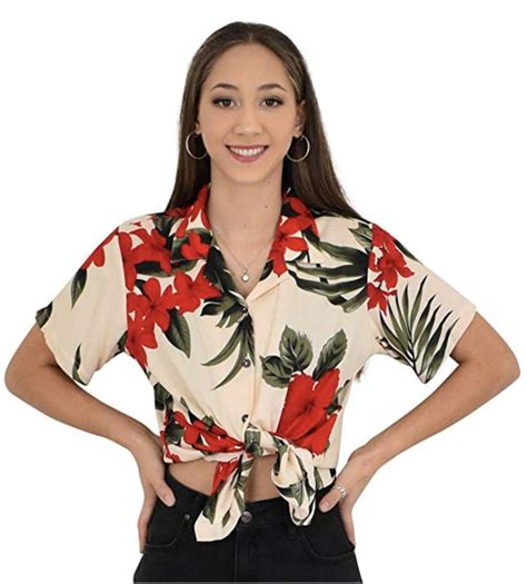 Favant Ladies Shirt (Cream & Red Leaf, M)