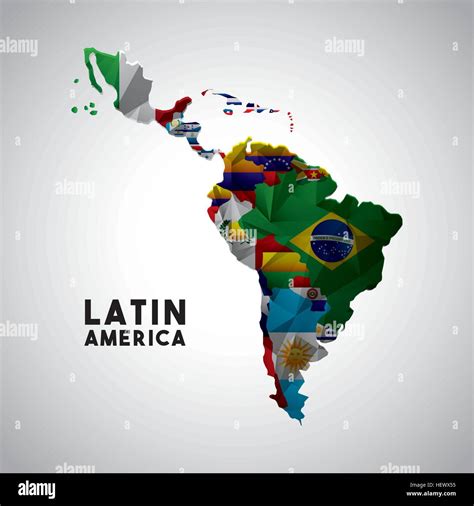 Map Latin America Flags Countries Stock Photos & Map Latin America ...