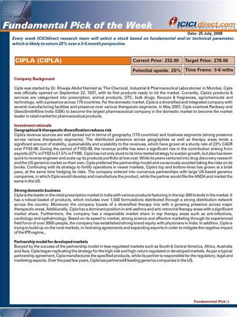 Cipla | PDF | Pharmaceutical Drug | Generic Drug