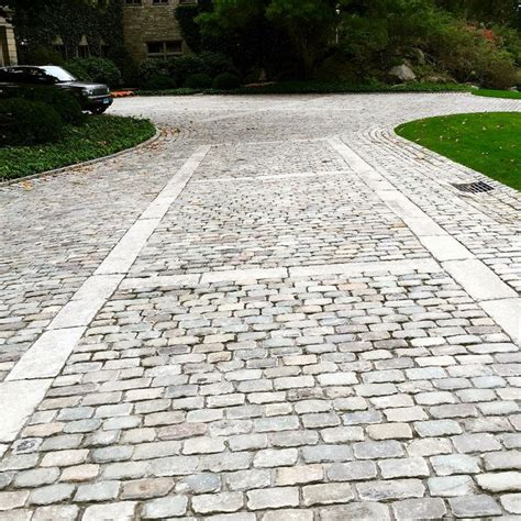 Cobblestone Driveway - Photos & Ideas | Houzz | Driveway entrance landscaping, Cobblestone ...