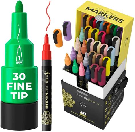 Fine Tip Paint Markers - Set of 30 fine tip markers | Paint pens for ...