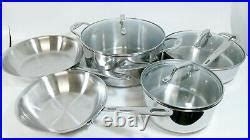 Emeril Lagasse 8 Piece Stainless Copper Core Cookware Pots Pans Lid Set all clad – Stock Pot ...
