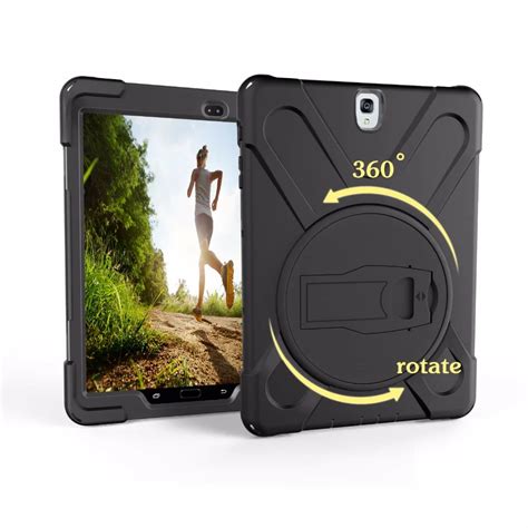 360 Degree Rotating Case for Samsung Galaxy Tab S3 9.7 SM T820 Full Body Rugged PC Silicone ...