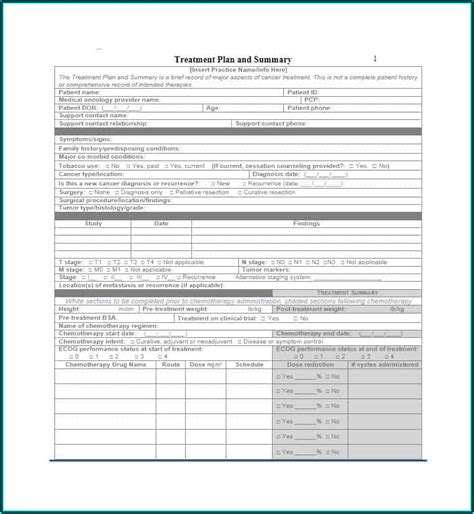 Chemotherapy Treatment Plan Template - Template 2 : Resume Examples #a6Yn8Aag2B