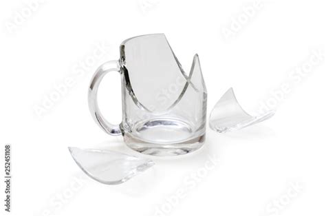 Broken glass cup isolated on white background Stock Photo | Adobe Stock