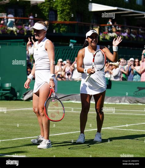 Heather Watson and Harriet Dart celebrate winning their Ladies Doubles ...