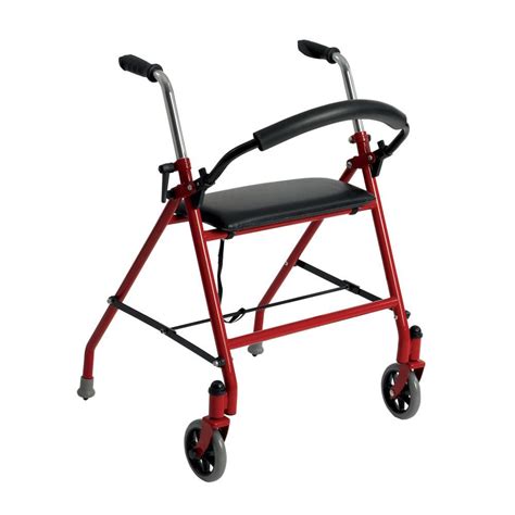 Drive 2-Wheeled Walker with Seat in Red-1239rd - The Home Depot