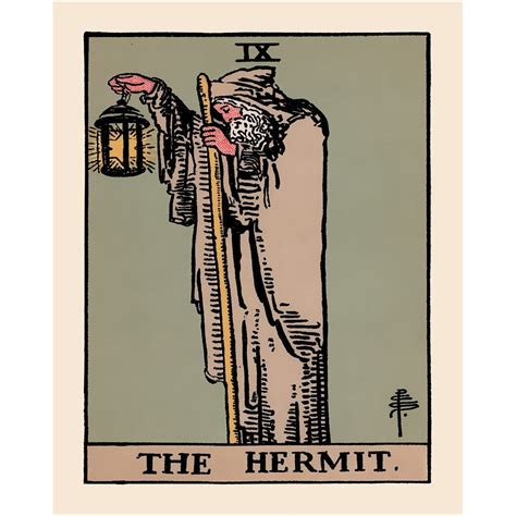 The Hermit Tarot Card Print the Hermit Card Poster No | Etsy