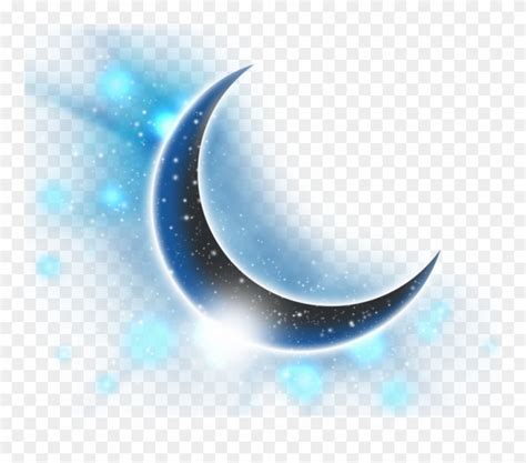 Download Ftestickers Clipart Moon Stars Bluemoon Crescentmoon - Blue Crescent Moon Png ...