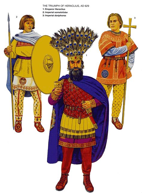 showing the great byzantine emperor Heraclius with his bodyguard, After ...