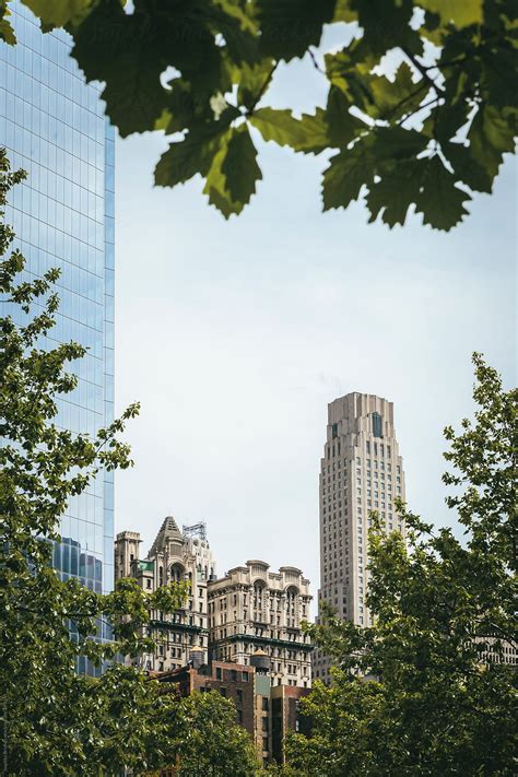 "Skyline Of Financial District Skyscraper Architecture In New York's ...