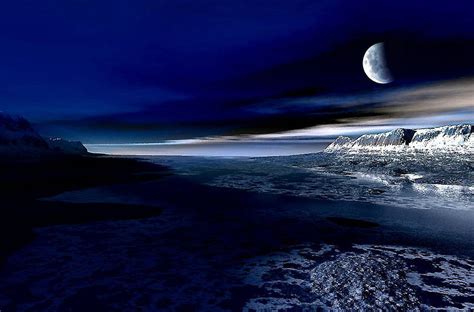 Night at the sea, moon, view, fantastic, waves, over, sea, night, HD ...