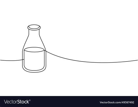 Soy sauce bottle one line continuous drawing Vector Image