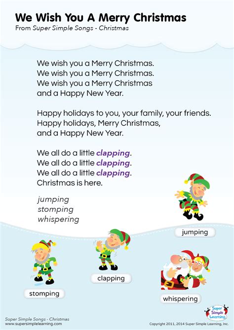 Lyrics poster for "We Wish You A Merry Christmas" holiday song from ...