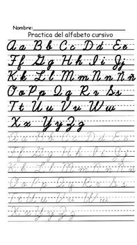 Cursive Alphabet Practice Sheets ENGLISH & SPANISH (with letter Ñ)