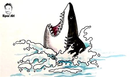 How to draw a Shark Attack easy! Ripon's art. - YouTube