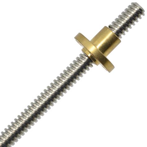 ReliaBot 500mm T8 T8x4 Tr8x4 Lead Screw and Brass Nut (Acme Thread, 2mm ...