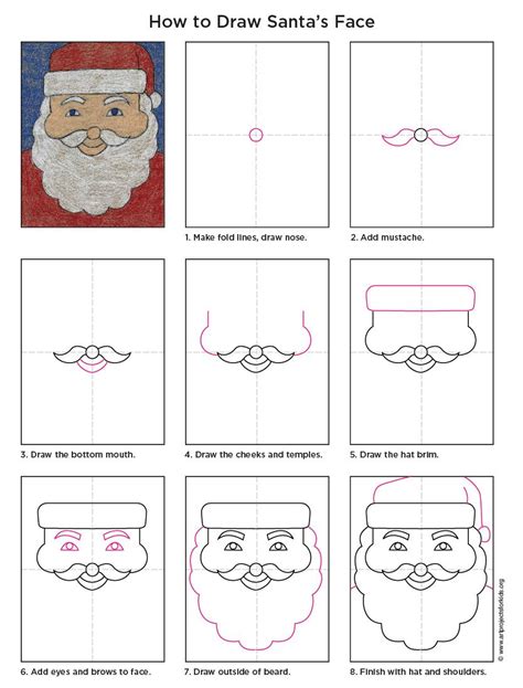 How To Draw Santa Face Step By Step at Drawing Tutorials