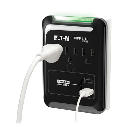 Surge Protector, 3 Outlet, 540 Joules, USB Charger, LED | Tripp Lite