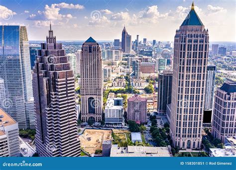 Aerial View Downtown Atlanta Skyline Stock Image - Image of ...