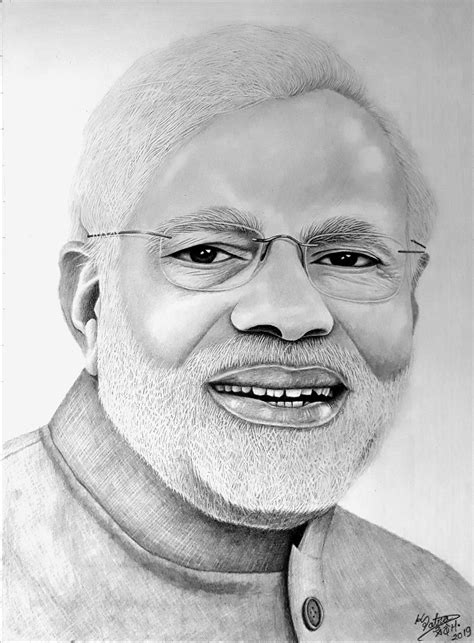 Drawing Narendra Modi Pencil Sketch - Download Free Mock-up