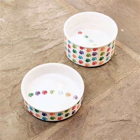 paw print ceramic dog food and water bowl by noah's ark | notonthehighstreet.com Dog Water Bowls ...