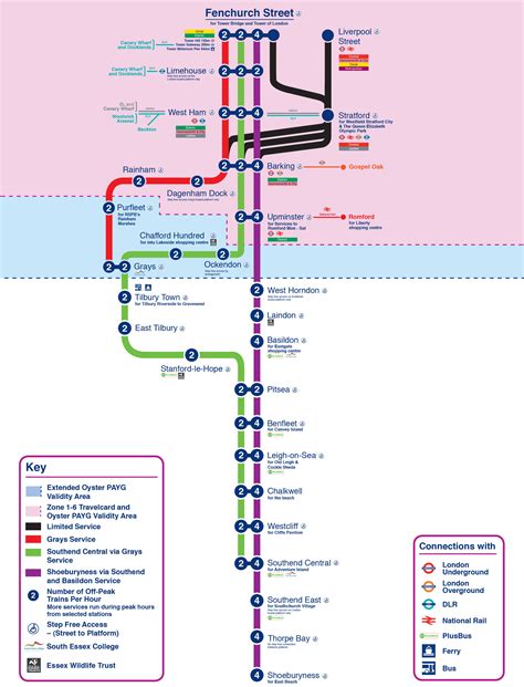 Map of London commuter rail: stations & lines