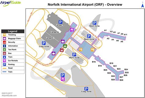 Norfolk - Norfolk International (ORF) Airport Terminal Map - Overview ...