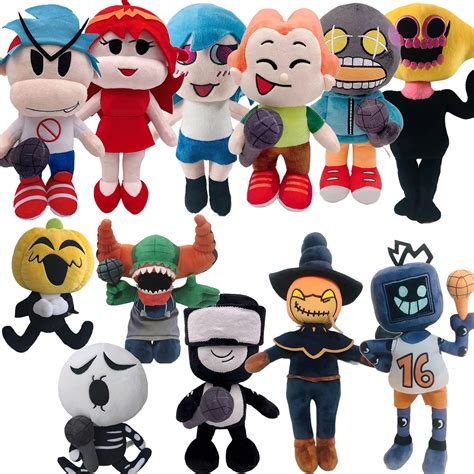 Buy 12Pcs Friday Night Funkin Plush Set,FNF Skid Pump Whitty Boyfriend Girlfriend Sky Tricky ...