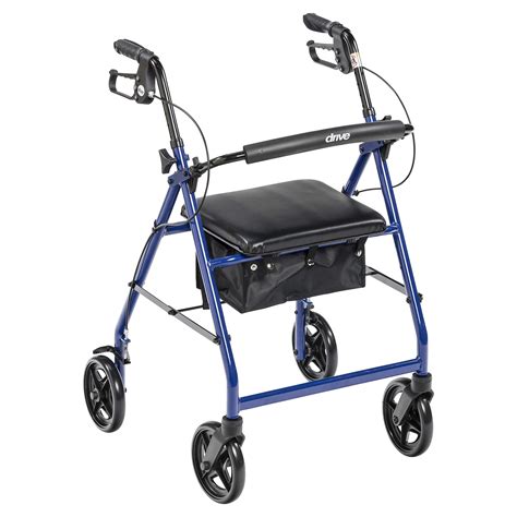 ELENKER All-Terrain Rollator Walker With 10” Rubber Wheels, Padded Seat Backrest, Under-seat ...