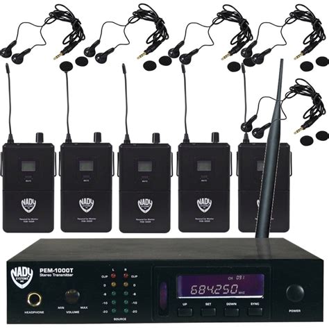 Nady PEM-1000 UHF Wireless In-Ear Monitor System (Band 2) with 4 Extra ...