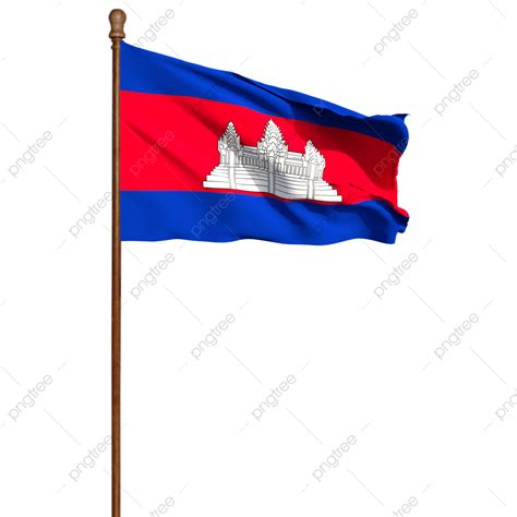 Cambodia Flag Clipart Transparent Background, Cambodia Flag With Pole, Cambodia Flag With Pole ...