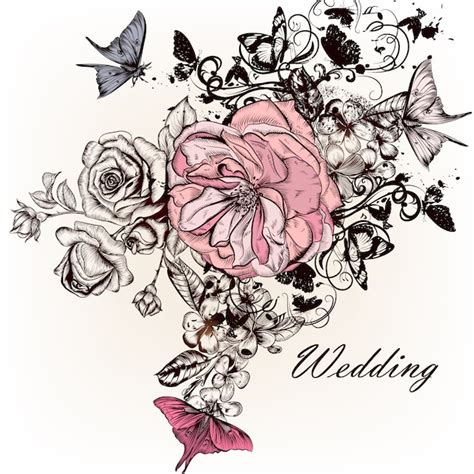 Premium Vector | Floral wedding design