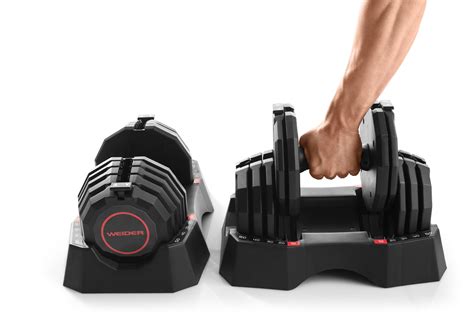 Weider Select-a-Weight 50 Lb. Adjustable Dumbbell Set and Storage Tray ...