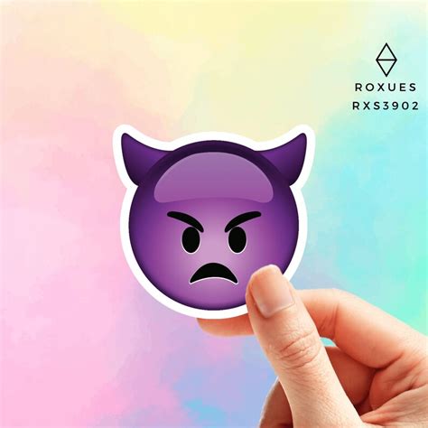 Angry Devil Emoji Sticker Emoji Faces Cool Stickers - Etsy