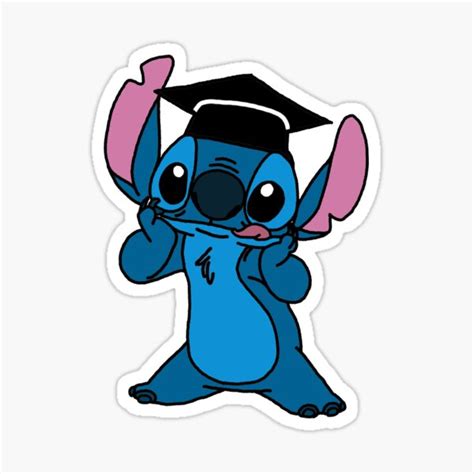 The Stitch themed Grad Cap Painting Art & Collectibles jan-takayama.com